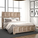 Kizie Queen Size Bed | Modern Classic Recessed Panels | Beige Wood