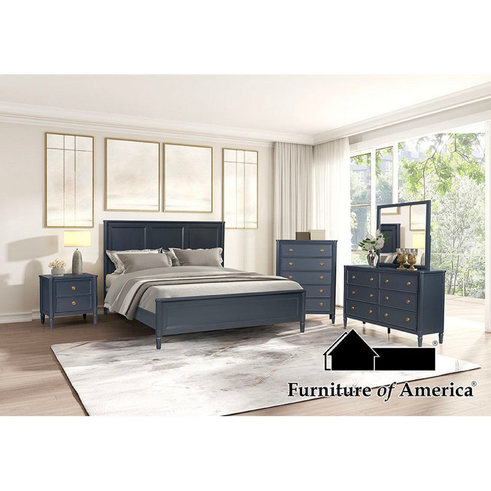 Alta 5pc Queen Bedroom Set | 2 Nightstands | Dresser Mirror | Blue