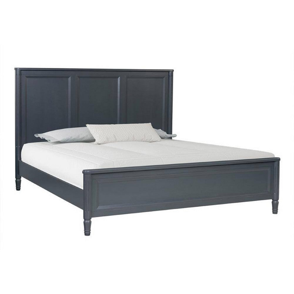 Alta Queen Size Bed | Classic French Design | Malta Blue Solid Wood