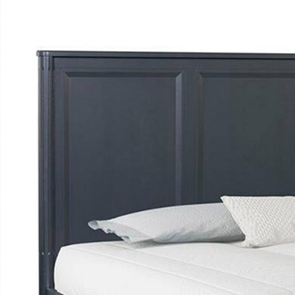 Alta Queen Size Bed | Classic French Design | Malta Blue Solid Wood