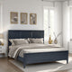Alta Queen Size Bed | Classic French Design | Malta Blue Solid Wood
