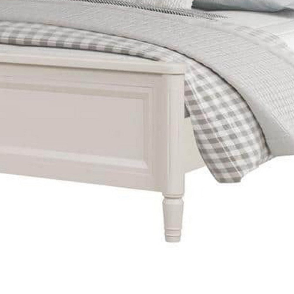 Alta King Size Bed | Classic French Design | White Solid Wood Frame