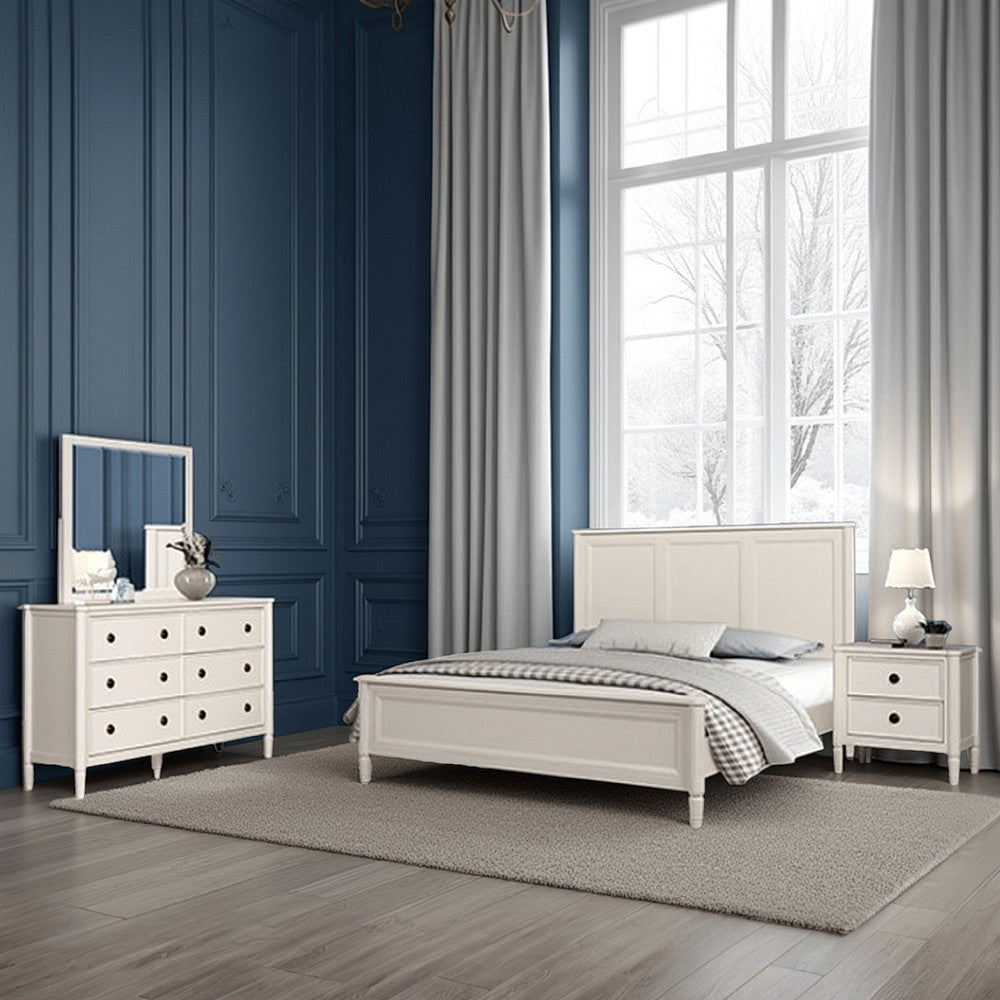 Alta 5pc Queen Bedroom Set | 2 Nightstands | Dresser Mirror | White