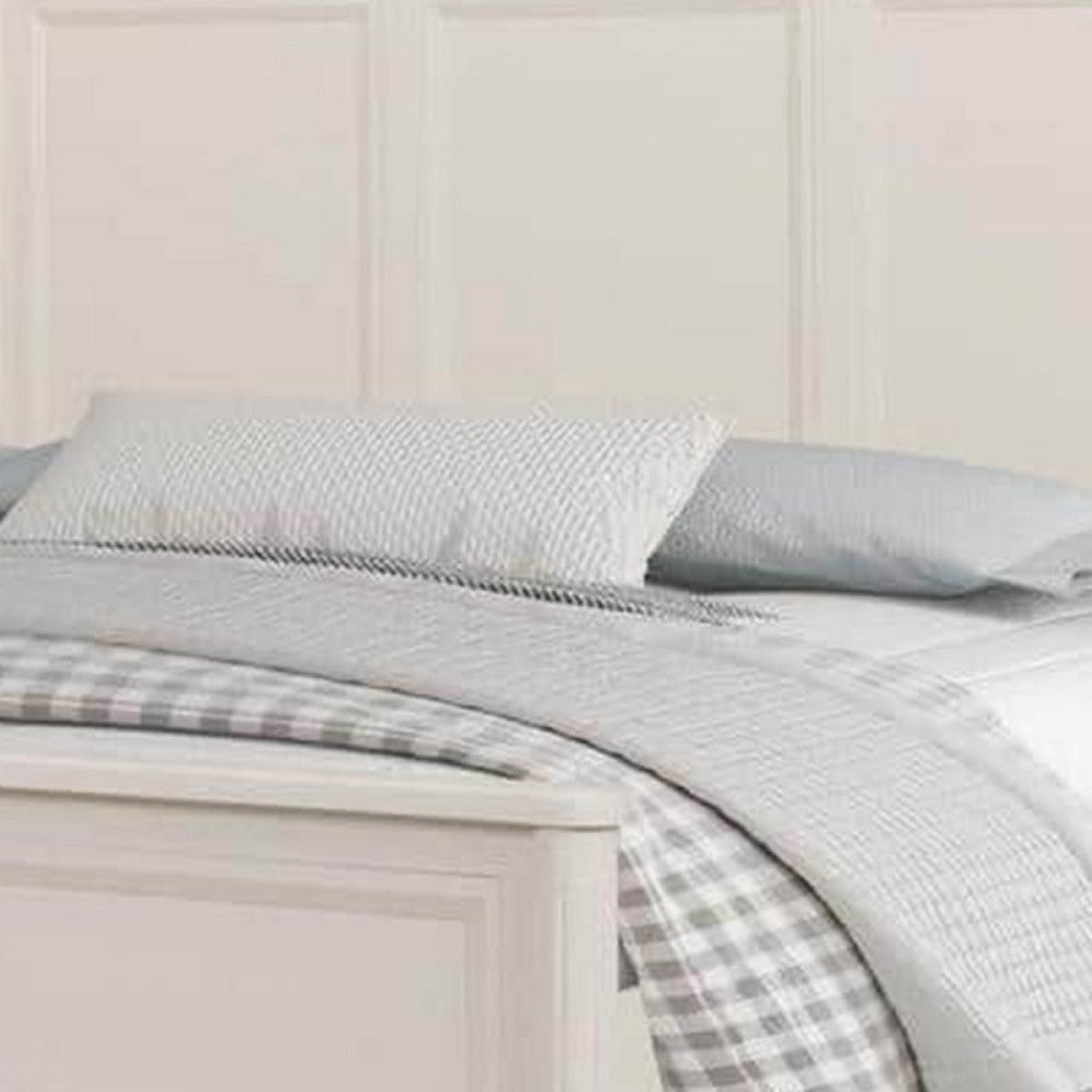 Alta Queen Size Bed | Classic French Design | White Solid Wood Frame