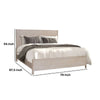 Reham King Size Bed | Rounded Edges | White Wash Brown Solid Wood