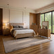 Reham 4pc Queen Bedroom Set, Nightstand, Mirror, White Wash Brown Wood