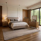 Reham 4pc Queen Bedroom Set, Nightstand, Mirror, White Wash Brown Wood