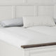 Hamps King Size Bed | 2 Drawers | White and Dark Brown Solid Wood