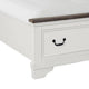 Hamps King Size Bed | 2 Drawers | White and Dark Brown Solid Wood