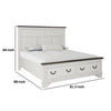 Hamps King Size Bed | 2 Drawers | White and Dark Brown Solid Wood