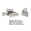 Hamps 4pc Queen Bedroom Set | Nightstand Dresser Mirror | White Brown BM333596