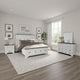 Hamps 4pc Queen Bedroom Set | Nightstand Dresser Mirror | White Brown