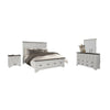 Hamps 4pc Queen Bedroom Set | Nightstand Dresser Mirror | White Brown