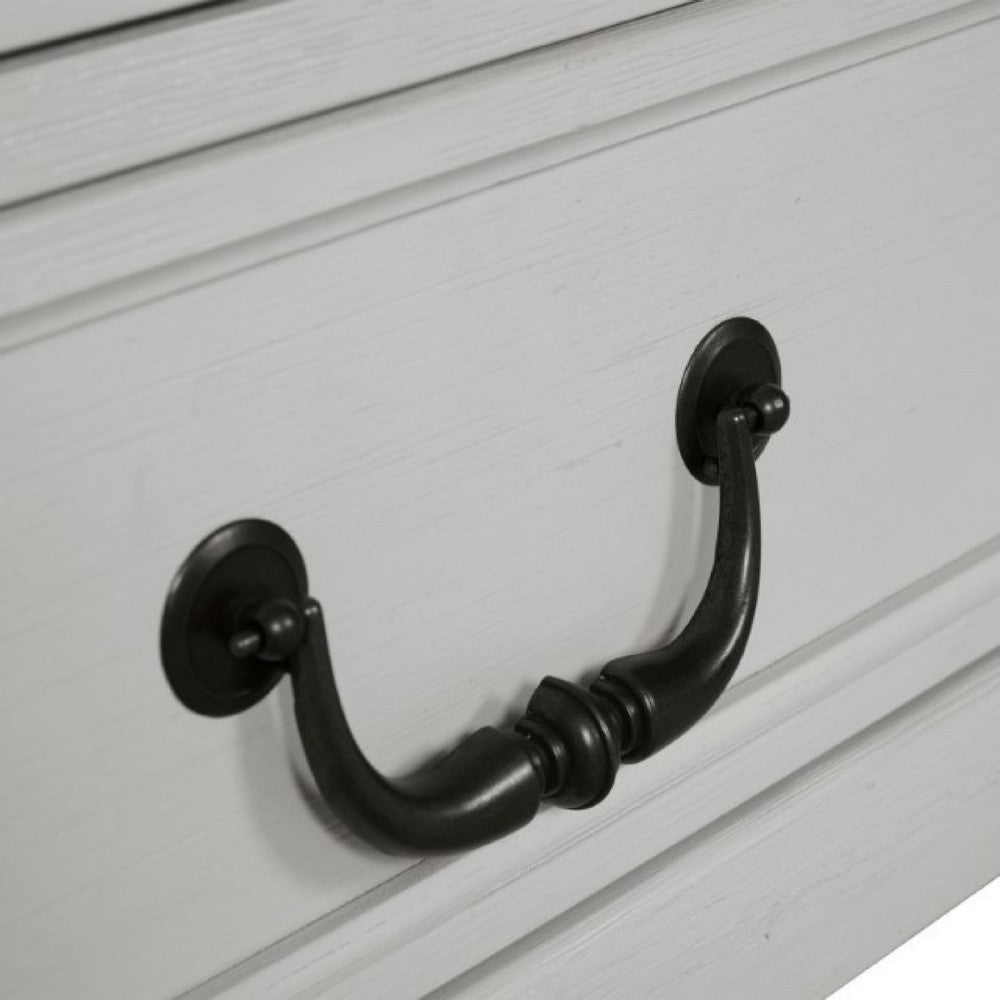 Hamps 5pc Queen Bedroom Set with 2 Nightstands | White and Dark Brown BM333597