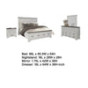 Hamps 5pc Queen Bedroom Set with 2 Nightstands | White and Dark Brown BM333597