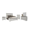 Hamps 5pc Queen Bedroom Set | Nightstand Tall Chest | White Dark Brown