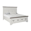 Hamps Queen Size Bed | 2 Drawers | White and Dark Brown Solid Wood