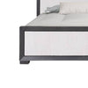 Kizie King Size Bed | Modern Upholstered Black and White Solid Wood