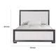 Kizie King Size Bed | Modern Upholstered Black and White Solid Wood
