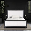 Kizie King Size Bed | Modern Upholstered Black and White Solid Wood
