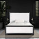 Kizie King Size Bed | Modern Upholstered Black and White Solid Wood