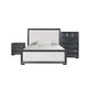 Kizie 5pc Queen Bedroom Set | Dresser Chest | Nightstand | Black White BM333610