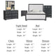 Kizie 5pc Queen Bedroom Set | Dresser Chest | Nightstand | Black White