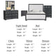 Kizie 5pc Queen Bedroom Set | Dresser Chest | Nightstand | Black White BM333610