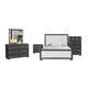 Kizie 5pc Queen Bedroom Set | Dresser Chest | Nightstand | Black White