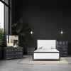 Kizie 5pc Queen Bedroom Set | Dresser Chest XL Nightstand Black White