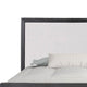 Kizie Queen Size Bed | Modern Upholstered Black and White Solid Wood