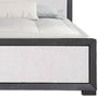 Kizie Queen Size Bed | Modern Upholstered Black and White Solid Wood