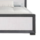 Kizie Queen Size Bed | Modern Upholstered Black and White Solid Wood