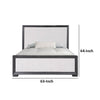 Kizie Queen Size Bed | Modern Upholstered Black and White Solid Wood