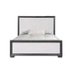 Kizie Queen Size Bed | Modern Upholstered Black and White Solid Wood