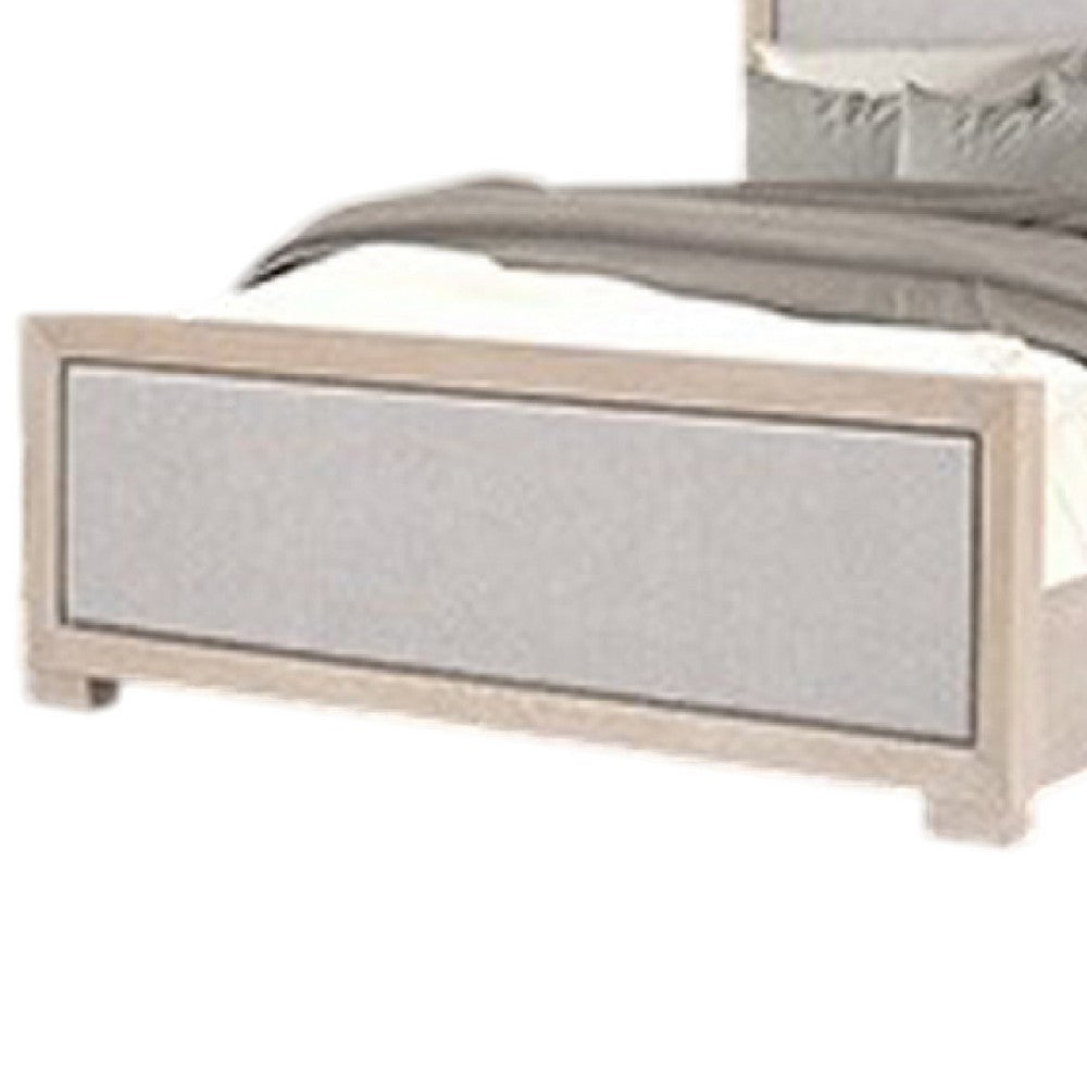 Kizie King Size Bed | Modern Upholstered Tawny Brown Gray Solid Wood