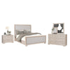 Kizie 4pc Queen Bedroom Set | Mirror | Nightstand | Tawny Brown | Gray