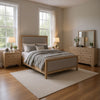 Kizie 4pc Queen Bedroom Set | Mirror XL Nightstand | Tawny Brown Gray