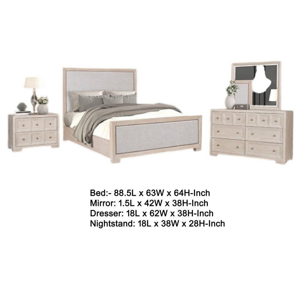 Kizie 5pc Queen Bedroom Set with 2 XL Nightstands | Tawny Brown | Gray