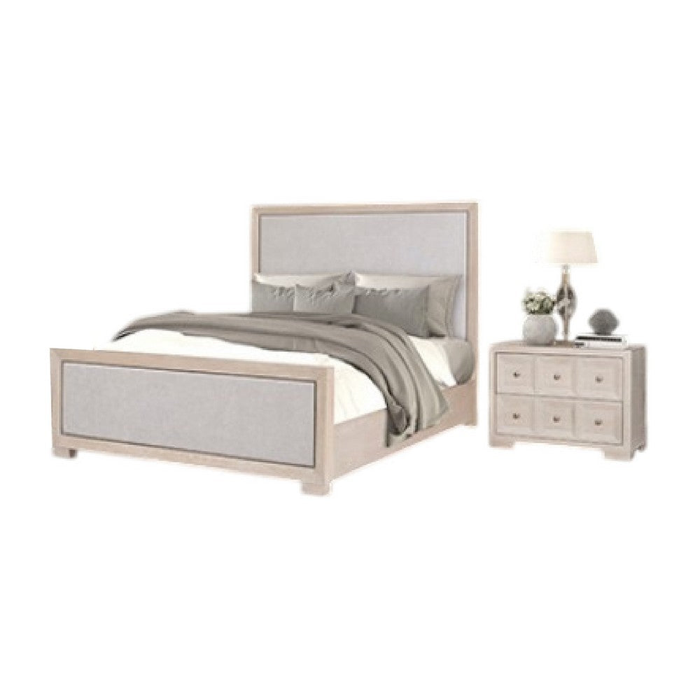 Kizie 5pc Queen Bedroom Set with 2 Nightstands | Tawny Brown | Gray BM333617