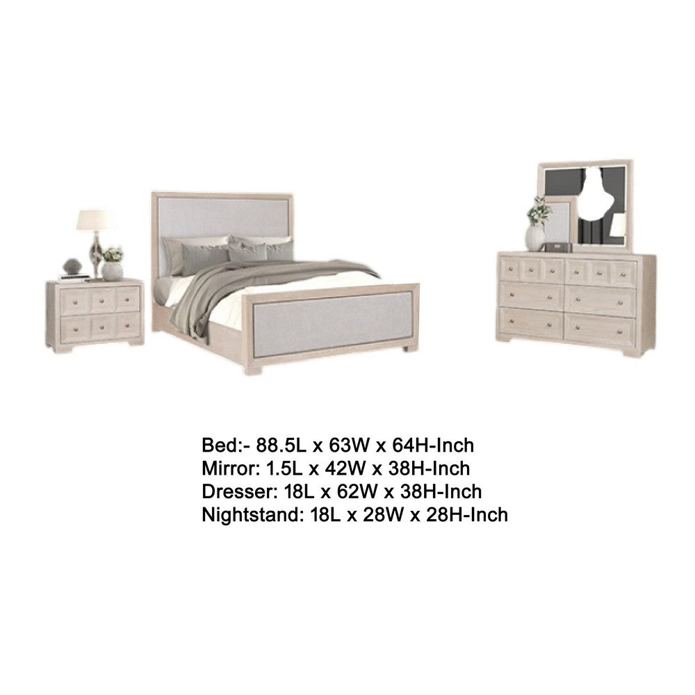 Kizie 5pc Queen Bedroom Set with 2 Nightstands | Tawny Brown | Gray