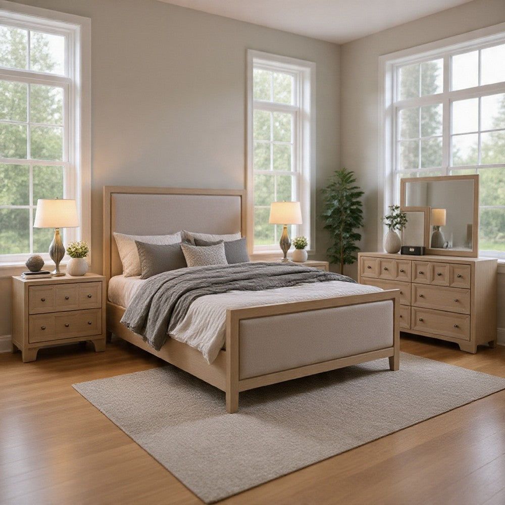 Kizie 5pc Queen Bedroom Set with 2 Nightstands | Tawny Brown | Gray