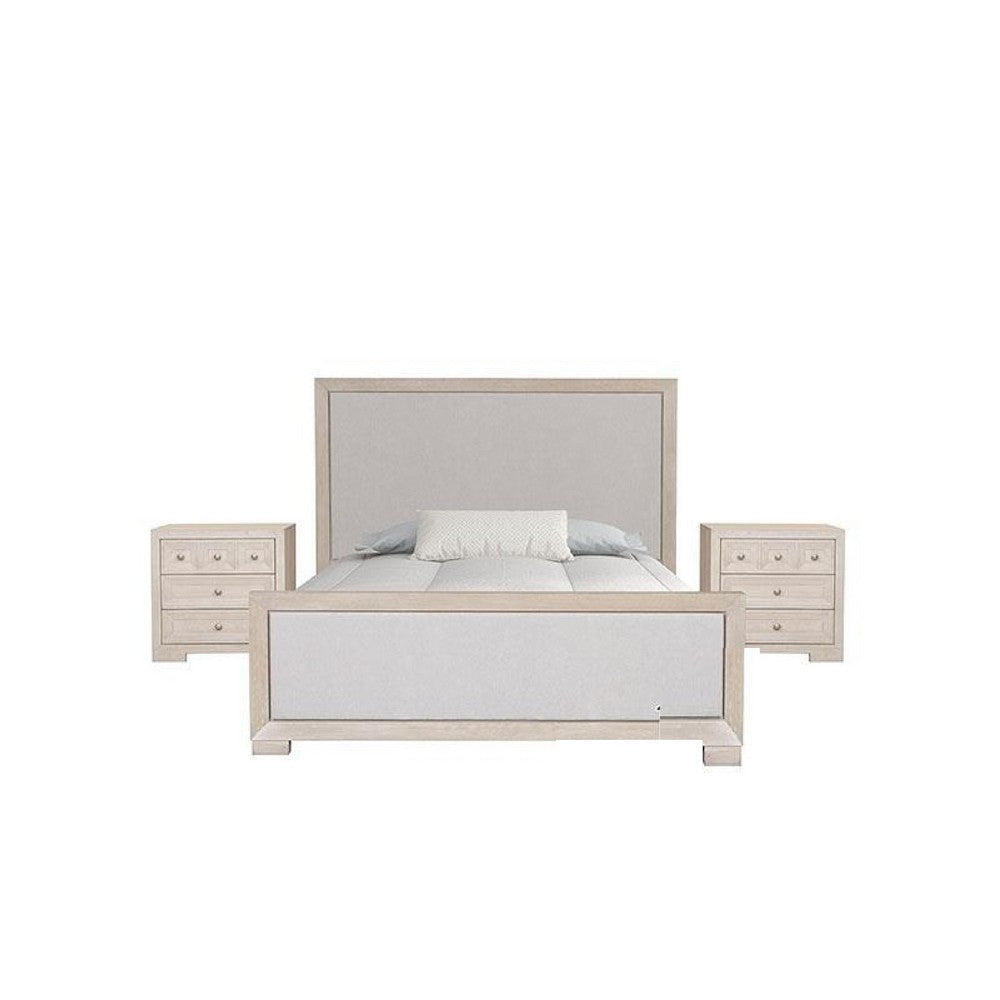 Kizie 5pc Queen Bedroom Set | Tall Chest | Nightstand Tawny Brown Gray BM333618