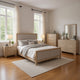 Kizie 5pc Queen Bedroom Set | Tall Chest | Nightstand Tawny Brown Gray