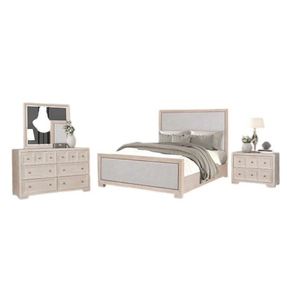 Kizie 5pc Queen Bedroom Set | Chest | XL Nightstand | Tawny Brown Gray