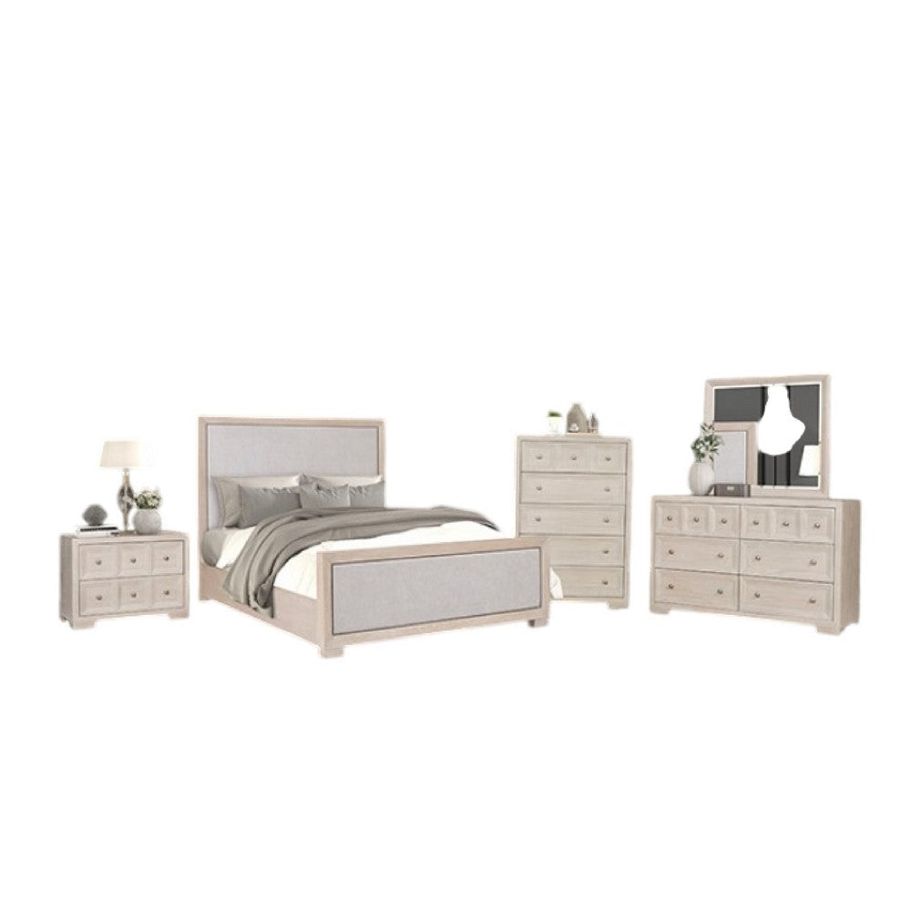 Kizie 5pc Queen Bedroom Set | Chest | XL Nightstand | Tawny Brown Gray