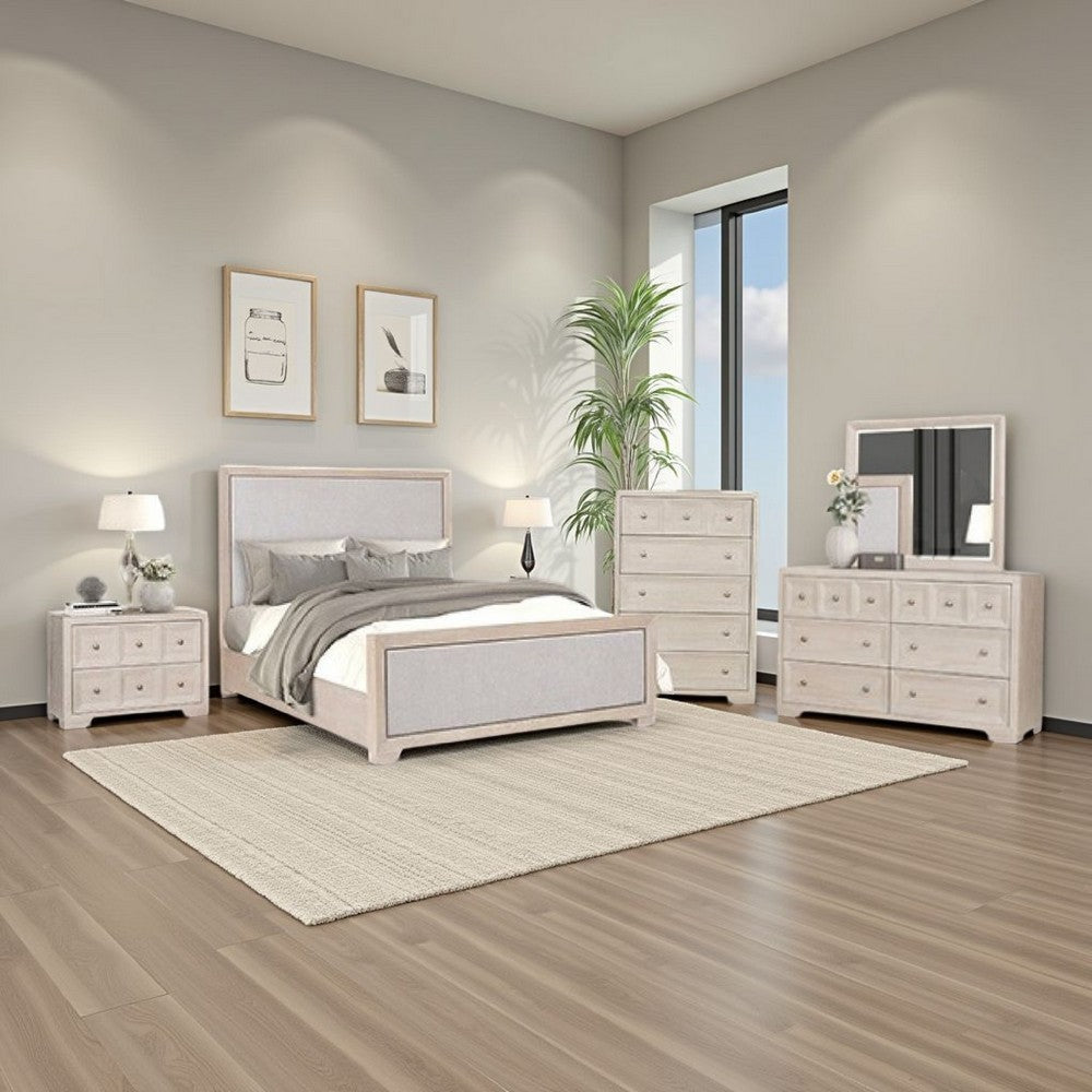 Kizie 5pc Queen Bedroom Set | Chest | XL Nightstand | Tawny Brown Gray
