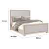Kizie Queen Size Bed | Modern Upholstered Tawny Brown Gray Solid Wood