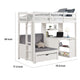 Sirius Twin Loft Bed with Writing Desk | Shelf Unit | White Pine Wood BM333621