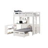 Sirius Twin Loft Bed | Bookcase and Desk | Shelf Unit White Pine Wood BM333622